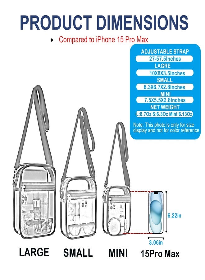 USPECLARE Clear Purse Stadium Transparent Messenger Bag Stadium Approved for Men and Women Clear CrossBody Bag - Image 4